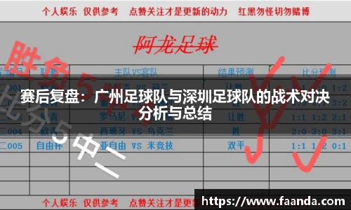 赛后复盘：广州足球队与深圳足球队的战术对决分析与总结